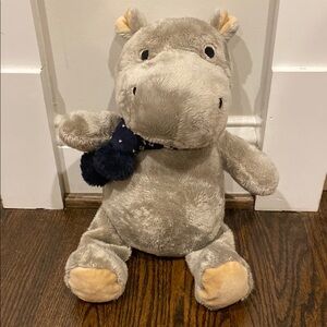 Adorable Gray Hippo Plush Toy heating pad feature